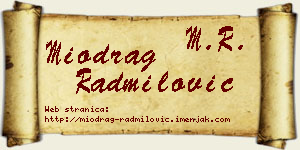 Miodrag Radmilović vizit kartica